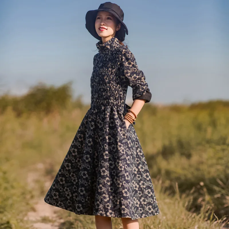 Women Cotton Dress Spring new Linen Floral Print vintage Girl's frock Autumn Plus velvet dresses Female Fashion Rope
Women Cotton Dress Spring new Linen Floral Print vintage Girl's frock Autumn Plus velvet dresses Female Fashion Rope
