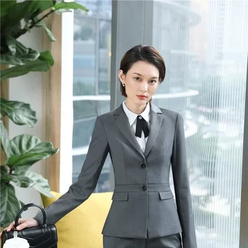 Uniform Designs Blazers Coat For Ladies Women Business Work Wear Jackets Female Outwear Ladies Office Tops Elegant Grey
Uniform Designs Blazers Coat For Ladies Women Business Work Wear Jackets Female Outwear Ladies Office Tops Elegant Grey