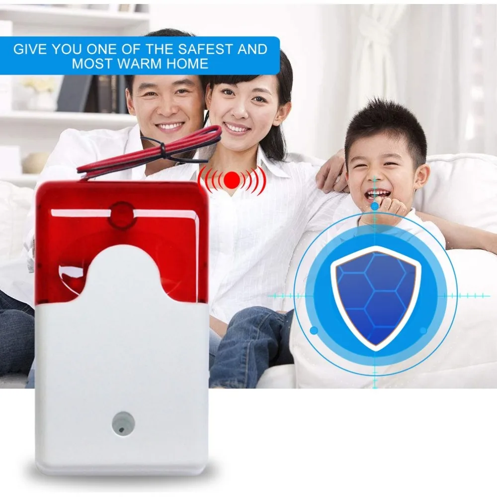 Mini Wired Strobe Siren Durable 12V Sound Alarm Strobe Flashing Red Light Sound Siren Home Security Alarm System 115dB
Mini Wired Strobe Siren Durable 12V Sound Alarm Strobe Flashing Red Light Sound Siren Home Security Alarm System 115dB