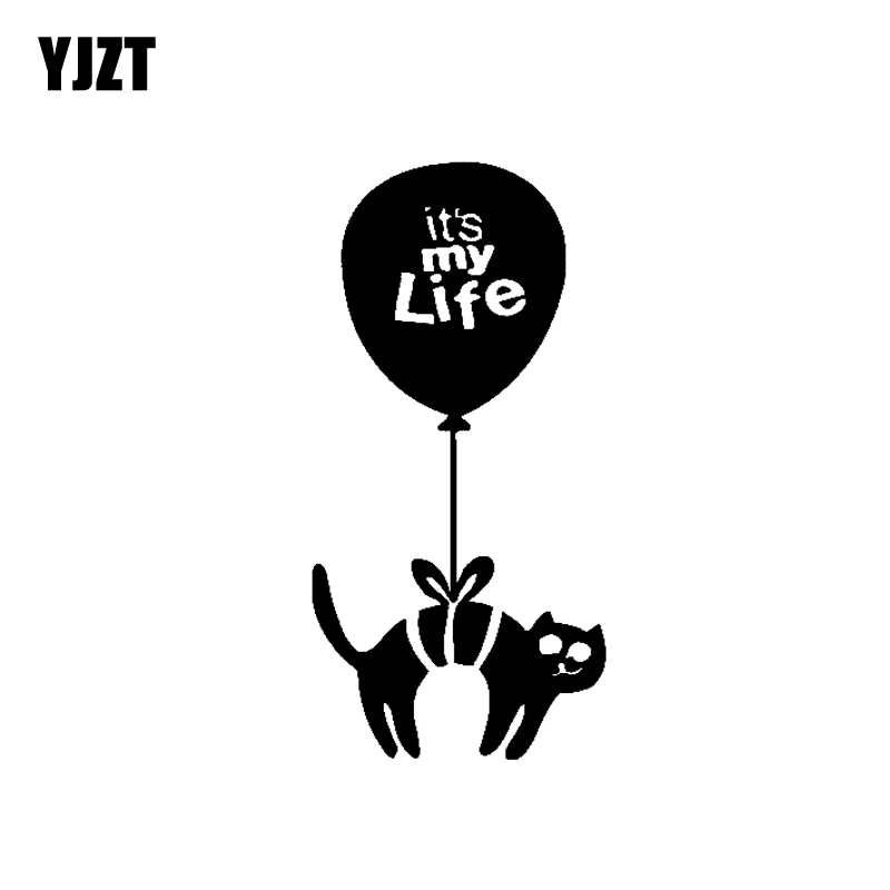 YJZT 6.6CM*13.1CM Vinyl Car Sticker Decals Cute Cat With Balloon It's My Life Black Silver C10-02463
YJZT 6.6CM*13.1CM Vinyl Car Sticker Decals Cute Cat With Balloon It's My Life Black Silver C10-02463