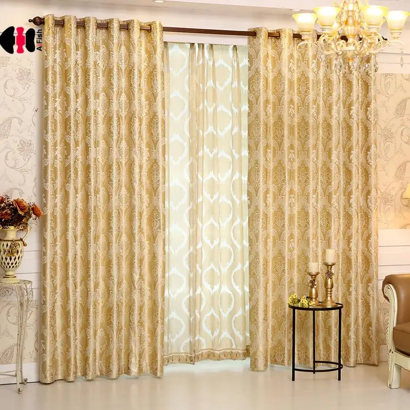 Density Gold Shiny Silk Jacquard European Curtain Hotel Restaurant Bedroom Villa Window Decoration Romantic Drape Cortinas JS07C 
Density Gold Shiny Silk Jacquard European Curtain Hotel Restaurant Bedroom Villa Window Decoration Romantic Drape Cortinas JS07C