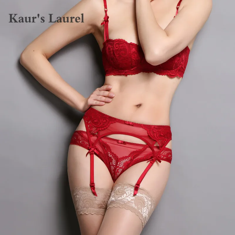 Боди с пажами для чулок и чулки Candy Girl Kassi, красные, OS 0T-00008774 - Candy Girl - Эротические боди - Купить
