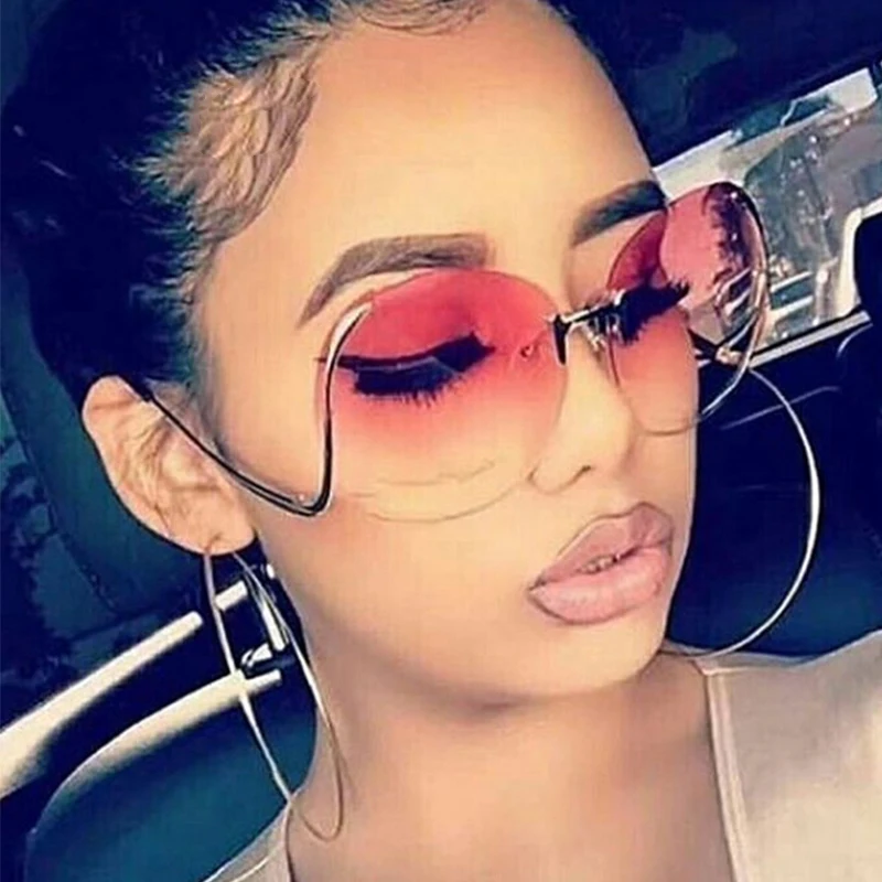 New Oversized Fashion Brand Designer Sunglasses Women Rimless Gradient Lense Sun Glasses Lady Big Size Eyeglasses
New Oversized Fashion Brand Designer Sunglasses Women Rimless Gradient Lense Sun Glasses Lady Big Size Eyeglasses