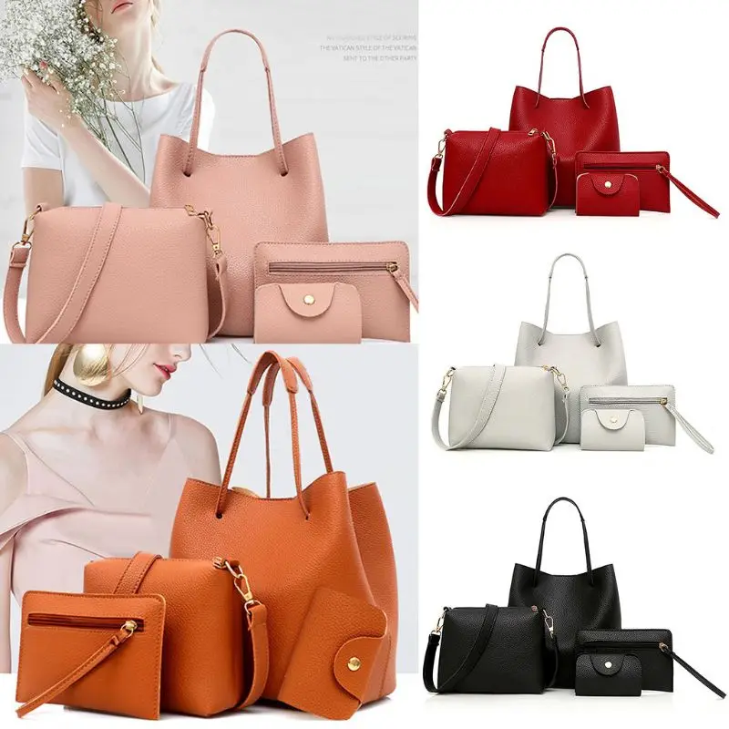 Fashion New 4 Pcs/Set Women Lady Leather Handbag Shoulder Bags Tote Purse Girls Female Casual Messenger Satchel Tote 5 Colors
Fashion New 4 Pcs/Set Women Lady Leather Handbag Shoulder Bags Tote Purse Girls Female Casual Messenger Satchel Tote 5 Colors