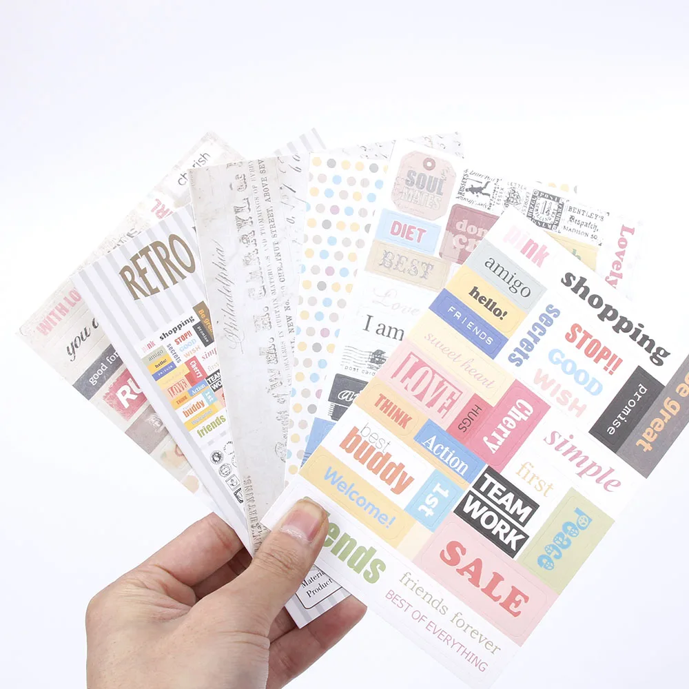 6 sheets/pack Cartoon Letter Print Paper Sticker Vintage Stamp Sticker for Diary Scrapbooking Decor Arts Crafts Stationery
6 sheets/pack Cartoon Letter Print Paper Sticker Vintage Stamp Sticker for Diary Scrapbooking Decor Arts Crafts Stationery
