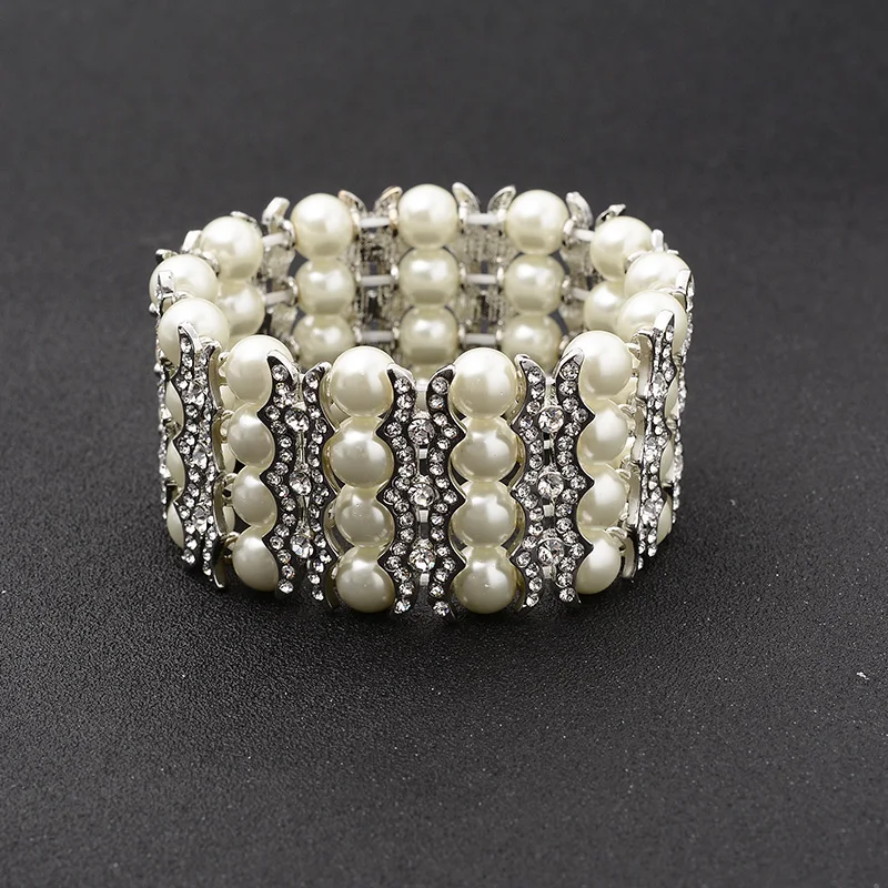 SLBRIDAL Gorgeous Vintage Silver Clear Crystal Wedding Bracelet Rhinestones Pearls Bridal Stretch Bracelet Bridesmaids Bracelet
SLBRIDAL Gorgeous Vintage Silver Clear Crystal Wedding Bracelet Rhinestones Pearls Bridal Stretch Bracelet Bridesmaids Bracelet