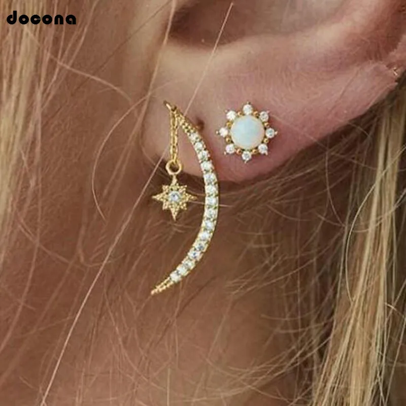 Docona Hot Selling Personality Stud Earrings Gold Color Moon Sun Shape Shinning Crystal Stone Jewelry For Women Female 3932
Docona Hot Selling Personality Stud Earrings Gold Color Moon Sun Shape Shinning Crystal Stone Jewelry For Women Female 3932