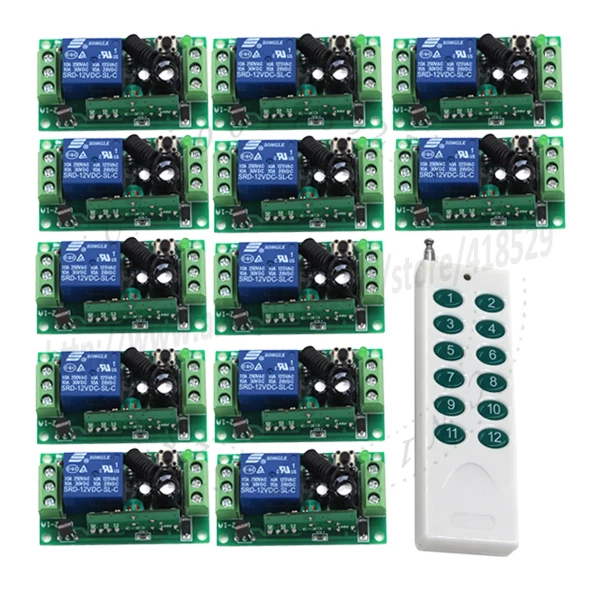 rf wireless remote smart control light switch 12v Power System 12 Receiver& 1 Transmitter 12CH 10A Lamp LED SMD ON OFF SKU: 5116
rf wireless remote smart control light switch 12v Power System 12 Receiver& 1 Transmitter 12CH 10A Lamp LED SMD ON OFF SKU: 5116