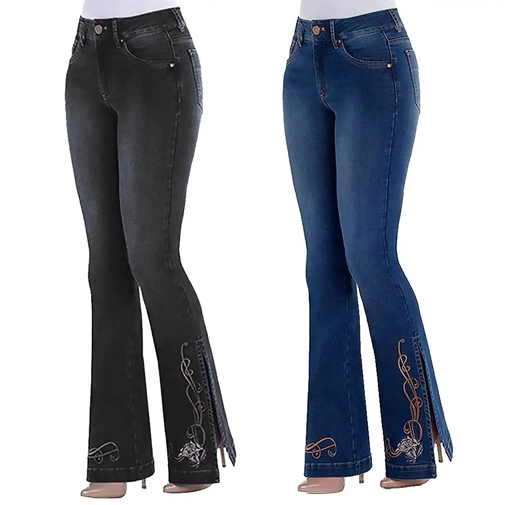 New Women Vintage Side Slit Flare Jeans Elastic Denim Pants Bell Bottoms Trousers
New Women Vintage Side Slit Flare Jeans Elastic Denim Pants Bell Bottoms Trousers