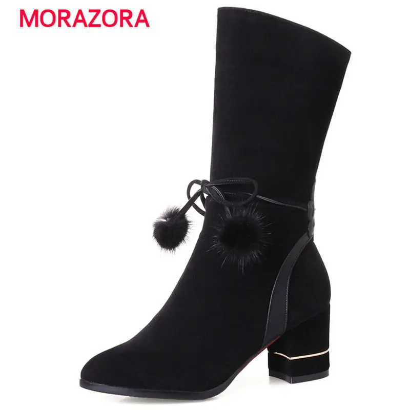 MORAZORA 2018 new fashion pointed toe high heel women boots square heel mid calf boots autumn winter zipper boots size 33-43
MORAZORA 2018 new fashion pointed toe high heel women boots square heel mid calf boots autumn winter zipper boots size 33-43