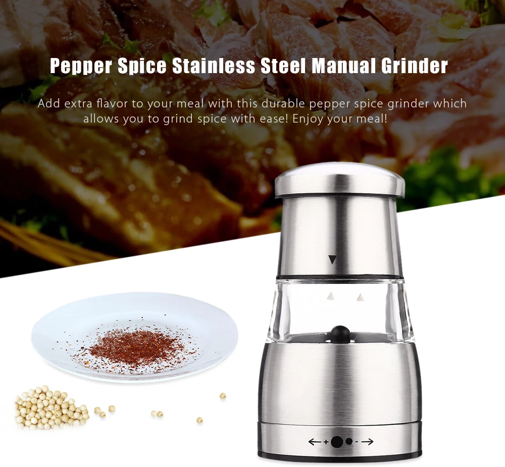 Stainless Steel Pepper Mill Portable Manual Spice Salt Pepper Grinder Muller Mill Kitchen Seasoning Manual Mill Pepper Grinding
Stainless Steel Pepper Mill Portable Manual Spice Salt Pepper Grinder Muller Mill Kitchen Seasoning Manual Mill Pepper Grinding
