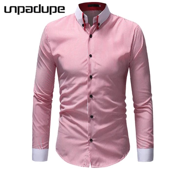 Men Clothes 2018 Men Shirt Stripe Dress Shirt Long Sleeve Slim Fit Gray&Red&Blue Camisa Masculina Casual Male Hawaiian Shirts
Men Clothes 2018 Men Shirt Stripe Dress Shirt Long Sleeve Slim Fit Gray&Red&Blue Camisa Masculina Casual Male Hawaiian Shirts