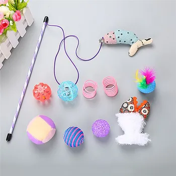 10 PCS/Set Funny Cat Teaser Artificial Feather Cat Interactive Toy Bell Ball Spring Fish Toys Set Training Products Random Color
10 PCS/Set Funny Cat Teaser Artificial Feather Cat Interactive Toy Bell Ball Spring Fish Toys Set Training Products Random Color
