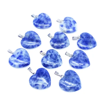 Natural Stone Pendant Blue Spot Sodalite Heart Charms DIY For Jewelry Making Women Fashion Necklaces Earrings 
Natural Stone Pendant Blue Spot Sodalite Heart Charms DIY For Jewelry Making Women Fashion Necklaces Earrings