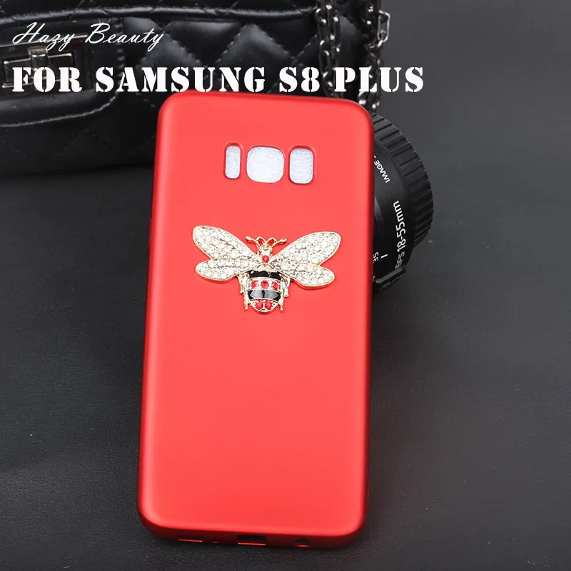 Мягкие TPU diamond пчела DIY руки делают чехол для Samsung Galaxy S8 Plus милые противоударный