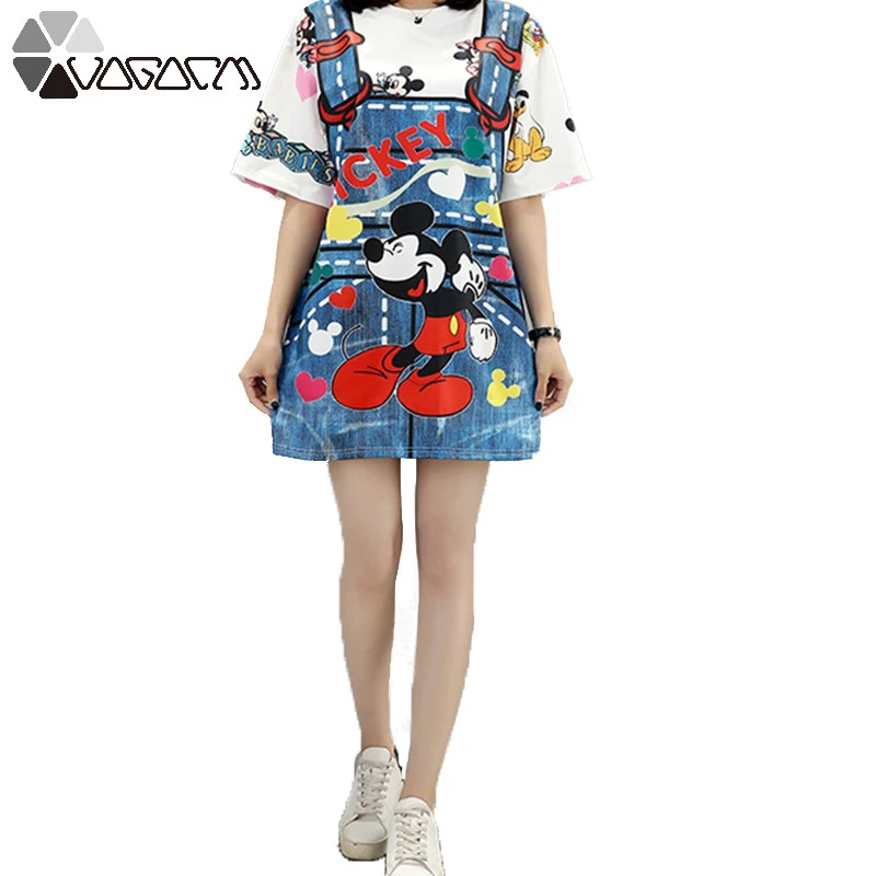 Women Mickey Mouse Cartoon Dress Summer Fashion Print Casual Loose Vestidos Cute False Strap Female Dresses Plus Size M-5XL
Women Mickey Mouse Cartoon Dress Summer Fashion Print Casual Loose Vestidos Cute False Strap Female Dresses Plus Size M-5XL