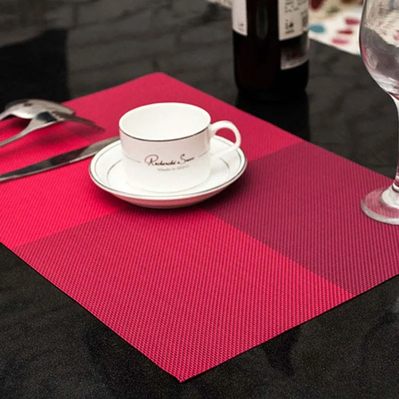 PVC Dining Table Placemat Europe Style Kitchen Tool Tableware Pad Coaster Coffee Tea Place Mat
PVC Dining Table Placemat Europe Style Kitchen Tool Tableware Pad Coaster Coffee Tea Place Mat