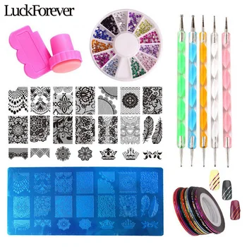 Nail Art Tools Kit Nail Rhinestones Decorations Dotting Pen Stripping Line Steel Nail Stamping Plate Templates Stamper Scraper
Nail Art Tools Kit Nail Rhinestones Decorations Dotting Pen Stripping Line Steel Nail Stamping Plate Templates Stamper Scraper