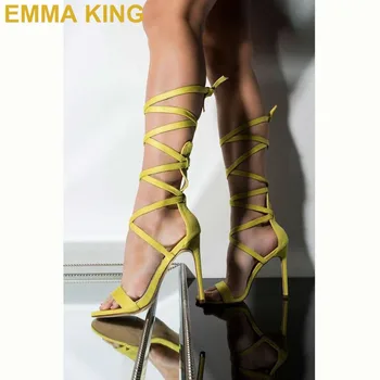 Quality Faux Suede Ankle Strappy Summer Sandals Cross-Tied Lace Up Women Sandals Stiletto High Heels Sexy Sandals Fashion Shoes
Quality Faux Suede Ankle Strappy Summer Sandals Cross-Tied Lace Up Women Sandals Stiletto High Heels Sexy Sandals Fashion Shoes
