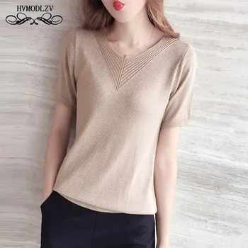 Loose Short sleeve Silk T shirt Female kKnitting Harajuku Women's T shirt Fashion Self-cultivation Summer t shirt girls 
Loose Short sleeve Silk T shirt Female kKnitting Harajuku Women's T shirt Fashion Self-cultivation Summer t shirt girls