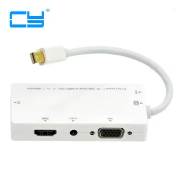 4 in 1 Mini DP Thunderbolt Displayport to HDMI VGA DVI Audio Adapter Cable W Micro USB Port for MacBook Air Pro iMac Surface pro
4 in 1 Mini DP Thunderbolt Displayport to HDMI VGA DVI Audio Adapter Cable W Micro USB Port for MacBook Air Pro iMac Surface pro