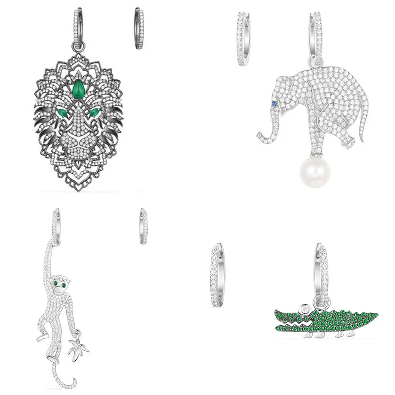 Fashion Charm 100% Sterling Silver Original 1:1 High Quality Animal Series Lion Elephant Monkey Earrings Women Jewelry Free Mail
Fashion Charm 100% Sterling Silver Original 1:1 High Quality Animal Series Lion Elephant Monkey Earrings Women Jewelry Free Mail