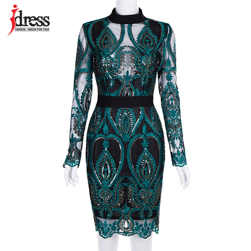 IDress Fashion Clothing Wholesale Long Sleeve High Neck Bodycon Knee Length Dress Lace Mesh Patchwork Sequin Club Party Dress
IDress Fashion Clothing Wholesale Long Sleeve High Neck Bodycon Knee Length Dress Lace Mesh Patchwork Sequin Club Party Dress