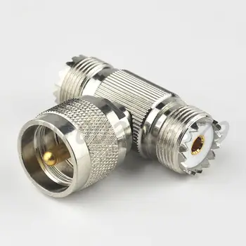 RF electrical UHF adapter UHF Plug to Jack to Jack "T" Type adapter Male and Female
RF electrical UHF adapter UHF Plug to Jack to Jack "T" Type adapter Male and Female