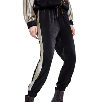 Spring 2019 casual black womens clothing splice sweatpants high waist pants lace-up pants women
Spring 2019 casual black womens clothing splice sweatpants high waist pants lace-up pants women