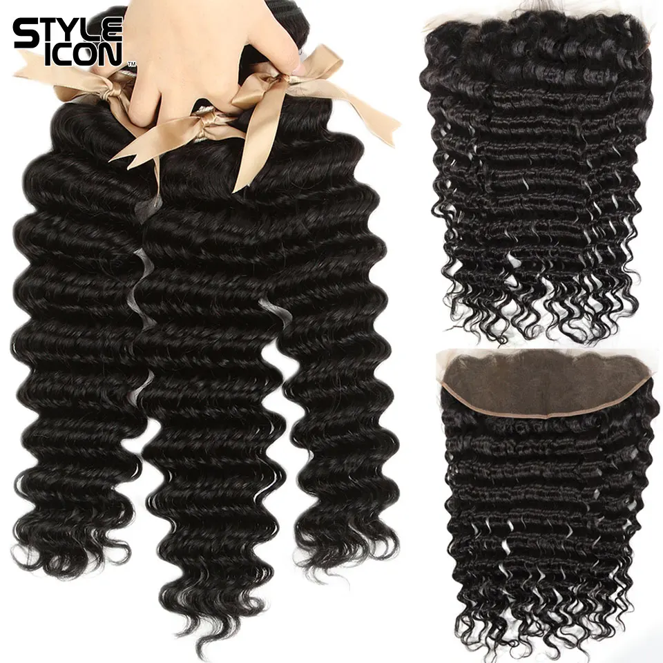 Brazilian Loose Deep Wave Bundles with Frontal Non-Remy Hair Deep Curly Bundles with Frontal Styleicon Deep Wave with Frontal
Brazilian Loose Deep Wave Bundles with Frontal Non-Remy Hair Deep Curly Bundles with Frontal Styleicon Deep Wave with Frontal