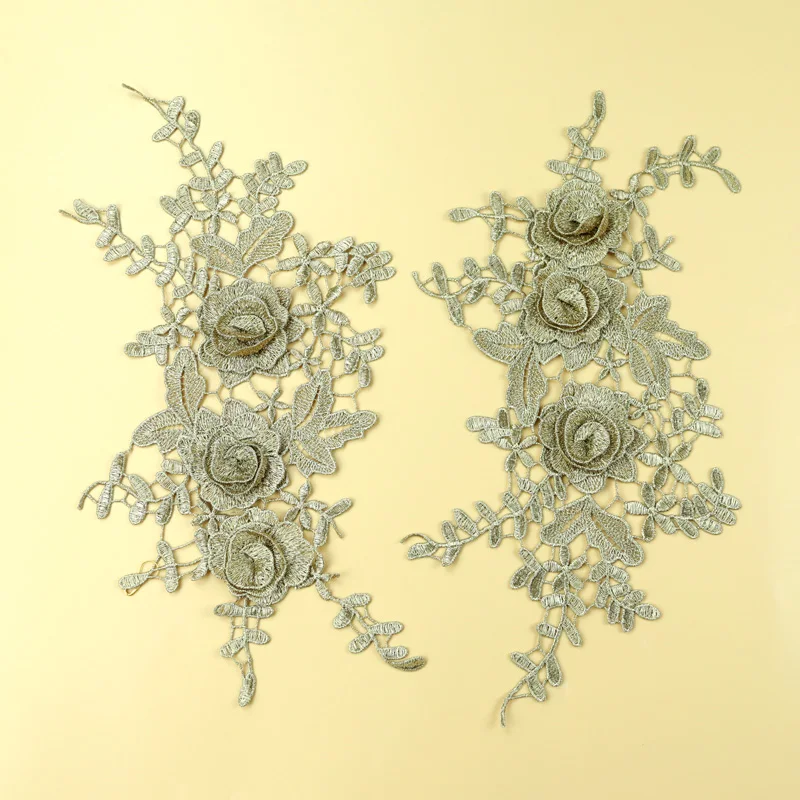 1 Pair Gold Silver Black Lace Applique 3D Flowers Lace Fabric For Garment Accessories
1 Pair Gold Silver Black Lace Applique 3D Flowers Lace Fabric For Garment Accessories