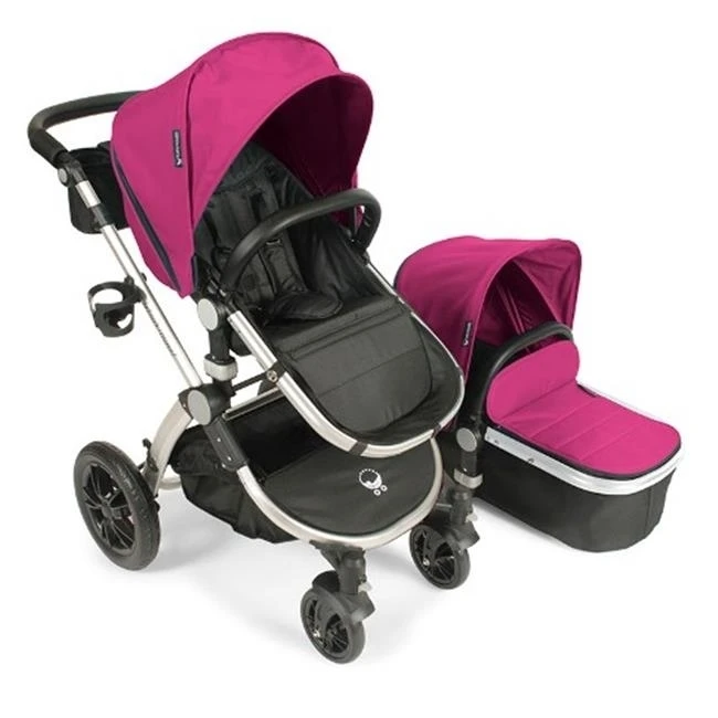 Babyroues 7514 Letour Avant Canvas Stroller Silver Frame Bloom