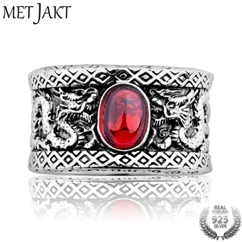 MetJakt Punk Men's Garnet Ring Double Dragon Play Beads Solid 925 Sterling Silver Ring for Cool Men Personality Style Jewelry
MetJakt Punk Men's Garnet Ring Double Dragon Play Beads Solid 925 Sterling Silver Ring for Cool Men Personality Style Jewelry