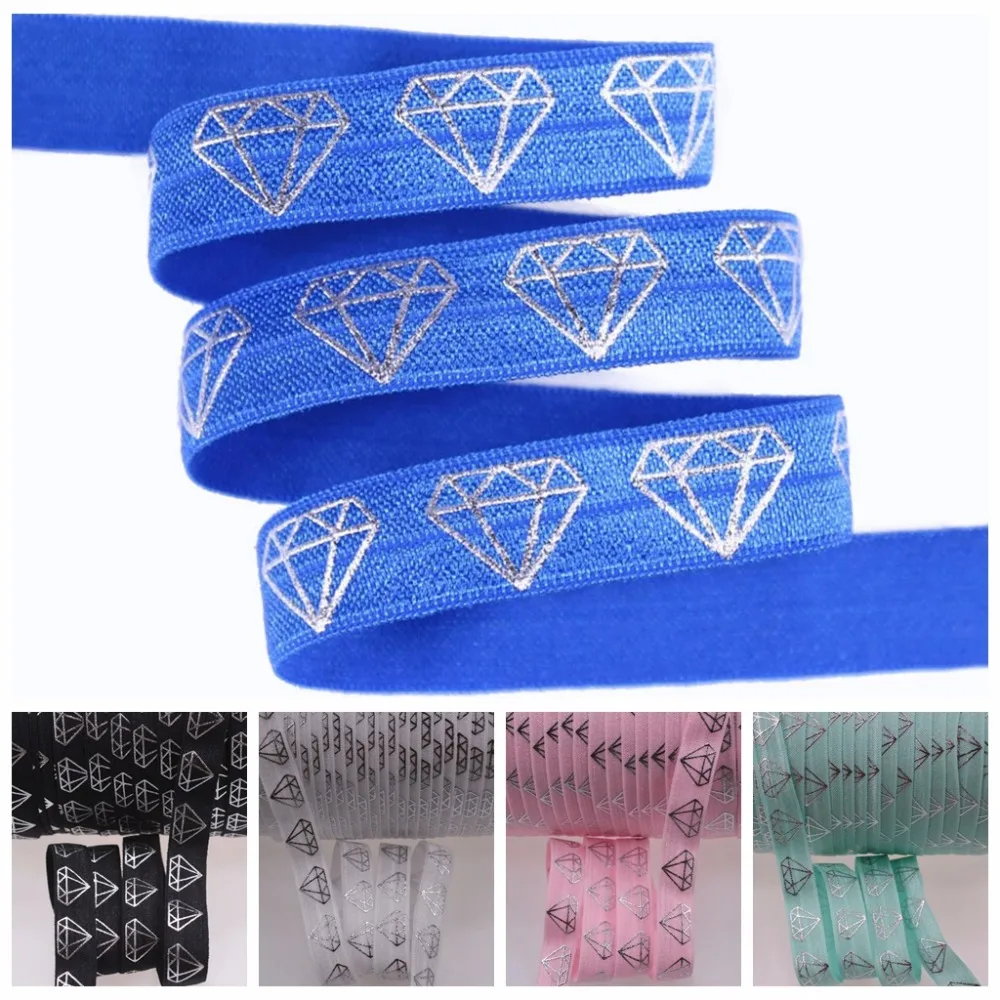 4 Colors 5/8" silver foil diamond jewelry FOE fold over elastic welcome custom printed
4 Colors 5/8" silver foil diamond jewelry FOE fold over elastic welcome custom printed