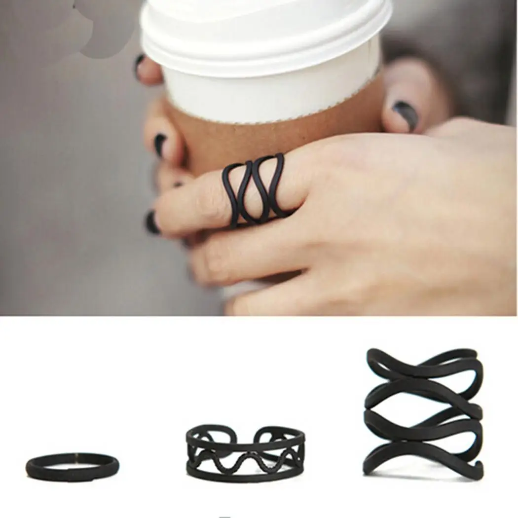 New Women Fashion Casual Jewelry Charm Pack of Ring(3pcs) Black None Wedding Hollow Out Ring
New Women Fashion Casual Jewelry Charm Pack of Ring(3pcs) Black None Wedding Hollow Out Ring