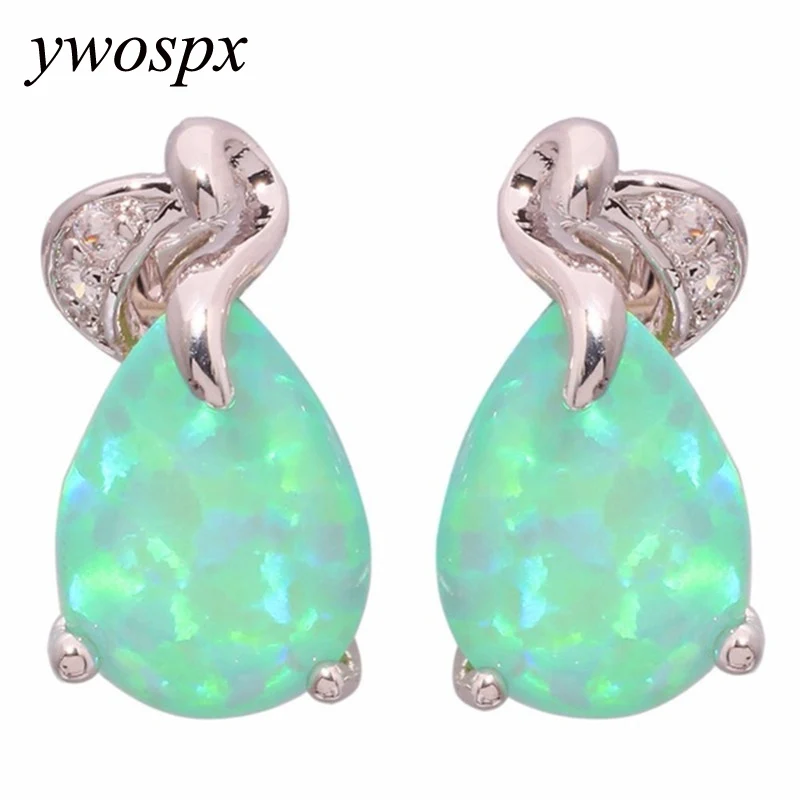 YWOSPX Green Water Drop Imitating Fire Opals Silver Color Stud Earrings for Women Jewelry Wedding Brincos Engagement Leaf Earing
YWOSPX Green Water Drop Imitating Fire Opals Silver Color Stud Earrings for Women Jewelry Wedding Brincos Engagement Leaf Earing