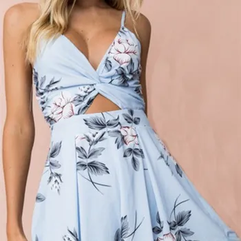 2019 Sexy Women Summer Strapless Casual Romper Female Blue Floral Print Sleeveless Backless Boho Beach Short Jumpsuit
2019 Sexy Women Summer Strapless Casual Romper Female Blue Floral Print Sleeveless Backless Boho Beach Short Jumpsuit
