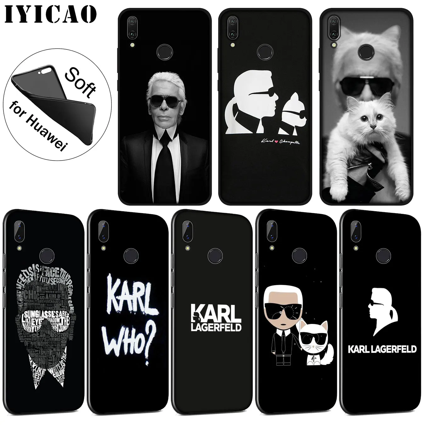 IYICAO Karl Lagerfeld Soft Silicone Phone Case for Huawei P30 P20 Pro P10 P9 P8 Lite Mini 2017 2016 2015 P smart Z 2019 Cover
IYICAO Karl Lagerfeld Soft Silicone Phone Case for Huawei P30 P20 Pro P10 P9 P8 Lite Mini 2017 2016 2015 P smart Z 2019 Cover