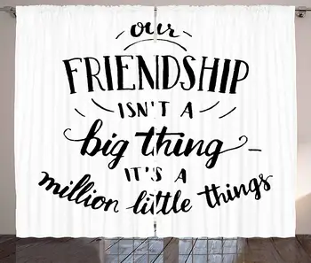 Quote Curtains Heart Warming Text Our Friendship is Not a Big Thing Its a Million Little Thing Living Room Bedroom Window Drapes
Quote Curtains Heart Warming Text Our Friendship is Not a Big Thing Its a Million Little Thing Living Room Bedroom Window Drapes