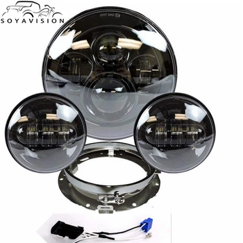 7" Black LED Projector Motor Headlight 4.5" Motorcycle Passing Lights For Harley Touring with 7" Headlamp Adapter Mount ring
7" Black LED Projector Motor Headlight 4.5" Motorcycle Passing Lights For Harley Touring with 7" Headlamp Adapter Mount ring