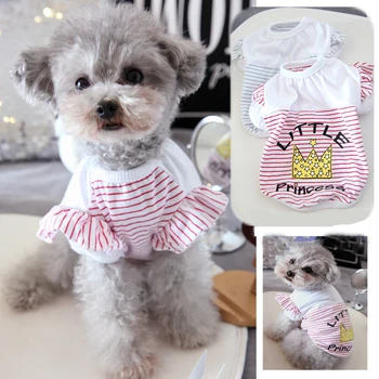 Stripe Princess Dog Clothes For Small Dogs Girl Red Blue Summer Pet T Shirt XS XL Cat Coat Vest For Puppy Animal Poodle Supplies
Stripe Princess Dog Clothes For Small Dogs Girl Red Blue Summer Pet T Shirt XS XL Cat Coat Vest For Puppy Animal Poodle Supplies