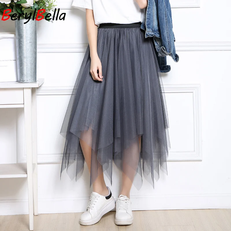 2018 Summer Fashion High Waist Long Tulle Skirt Women Irregular Hem Mesh Tutu Skirt Beach Skirt Ball Gown Ladies BerylBella
2018 Summer Fashion High Waist Long Tulle Skirt Women Irregular Hem Mesh Tutu Skirt Beach Skirt Ball Gown Ladies BerylBella