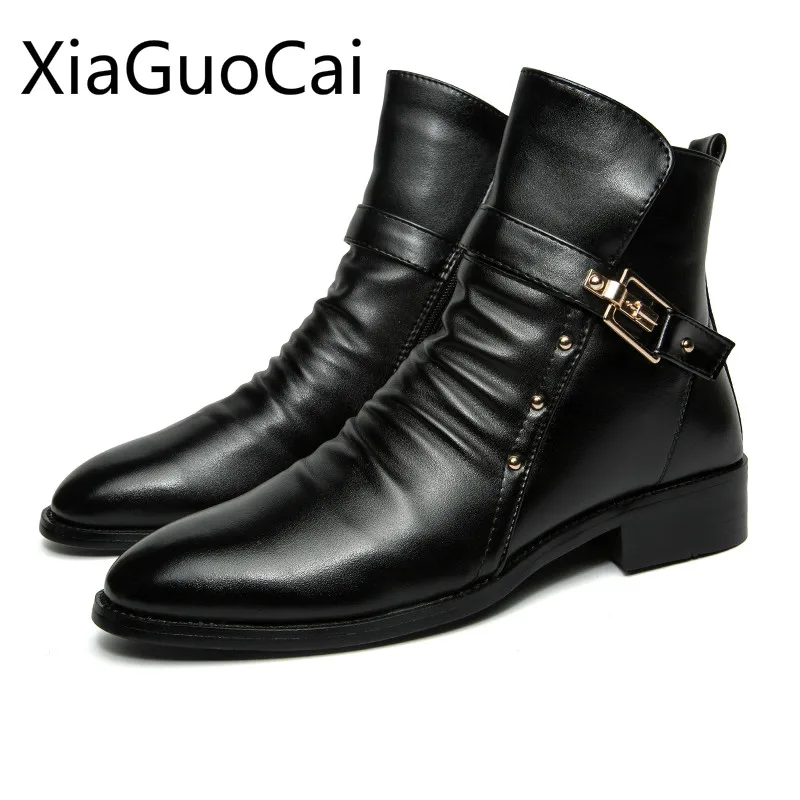 Pointed Toe Men's Martin Boots High-top Waterproof Mens Casual Shoes Pointed To Leather Male Ankle Boots
Pointed Toe Men's Martin Boots High-top Waterproof Mens Casual Shoes Pointed To Leather Male Ankle Boots