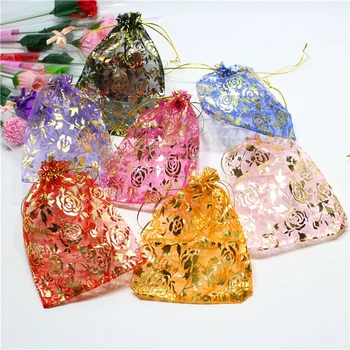 10x12cm Small Organza Bags Gold Thread Drawstring Party Birthday Voile Bag Hot-stamping Rose Bag for Jewlery Necklace Storage
10x12cm Small Organza Bags Gold Thread Drawstring Party Birthday Voile Bag Hot-stamping Rose Bag for Jewlery Necklace Storage