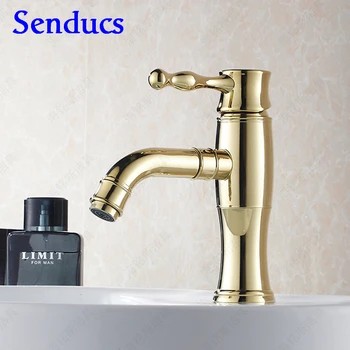 Free shipping Senducs fancy Gold bathroom faucet with single handle brass golden basin sink faucet of hot cold god mixer tap
Free shipping Senducs fancy Gold bathroom faucet with single handle brass golden basin sink faucet of hot cold god mixer tap