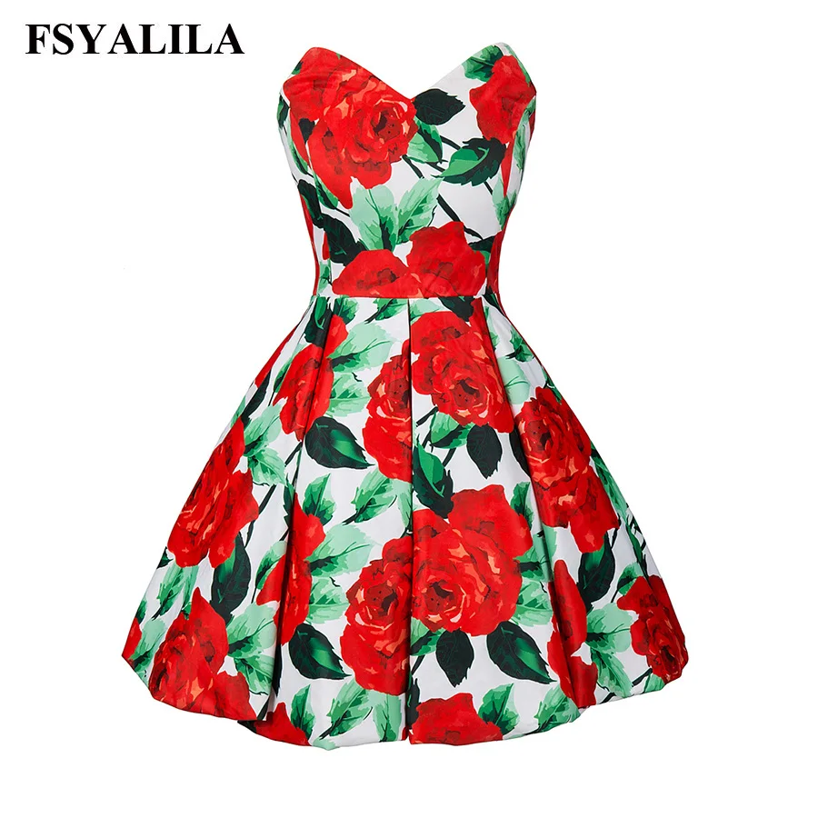 Strapless Floral Mini Dress Plus Size for Women 2018 Spring Summer Dress Sleeveless Ball Gown Vintage Vestido Sexy Party Dress
Strapless Floral Mini Dress Plus Size for Women 2018 Spring Summer Dress Sleeveless Ball Gown Vintage Vestido Sexy Party Dress
