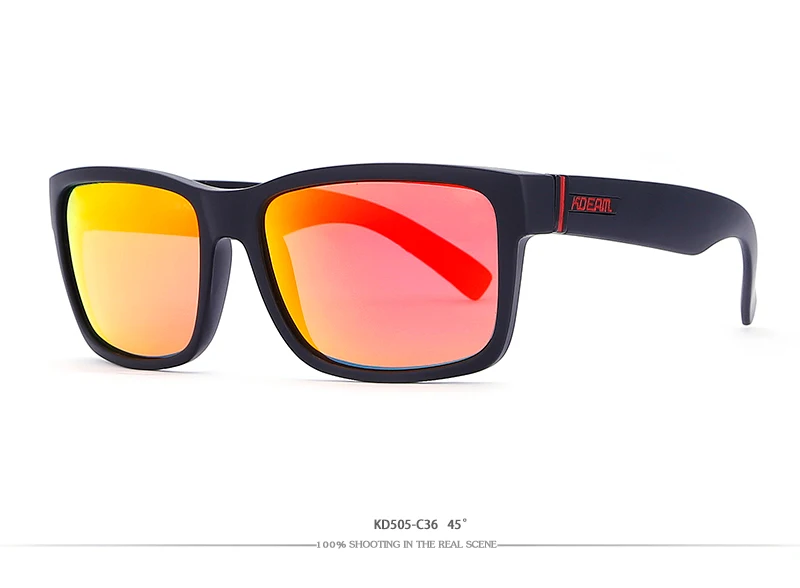 KDEAM Sport Sunglasses Polarized Men Square Sun Glasses Outdoor Women Brand design 2018 Summer UV400 With Original Case KD505 22