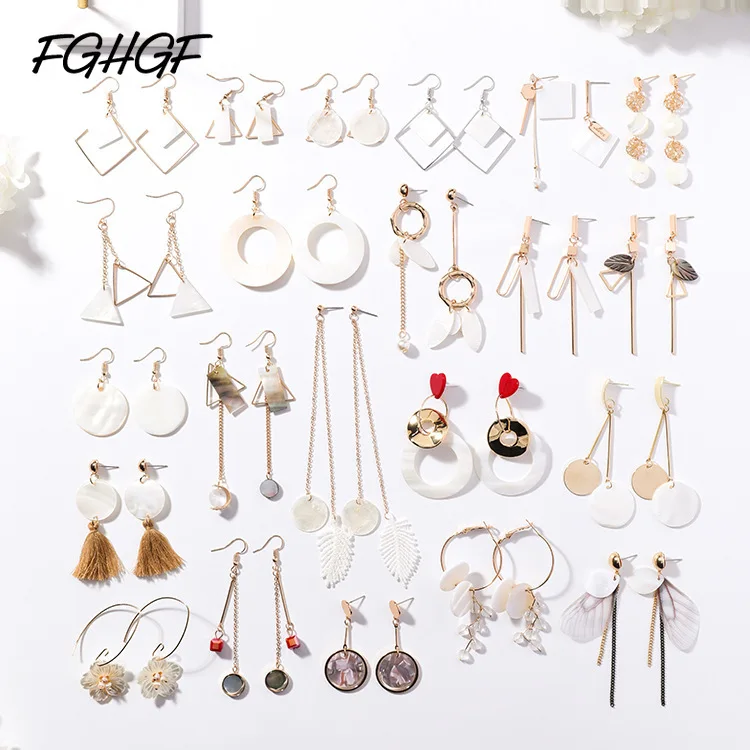 FGHGF New Handmade Shell Petals Flower Geometric Round Matte Metal Long Earrings Love Ear Drop Earrings for Women Girl Part 1
FGHGF New Handmade Shell Petals Flower Geometric Round Matte Metal Long Earrings Love Ear Drop Earrings for Women Girl Part 1