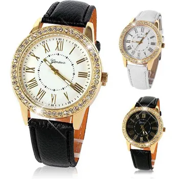 Bling Gold Crystal Women Luxury Leather Strap Quartz Wrist Watch Women's luxury bracelet watches fashion women's dress New A40
Bling Gold Crystal Women Luxury Leather Strap Quartz Wrist Watch Women's luxury bracelet watches fashion women's dress New A40