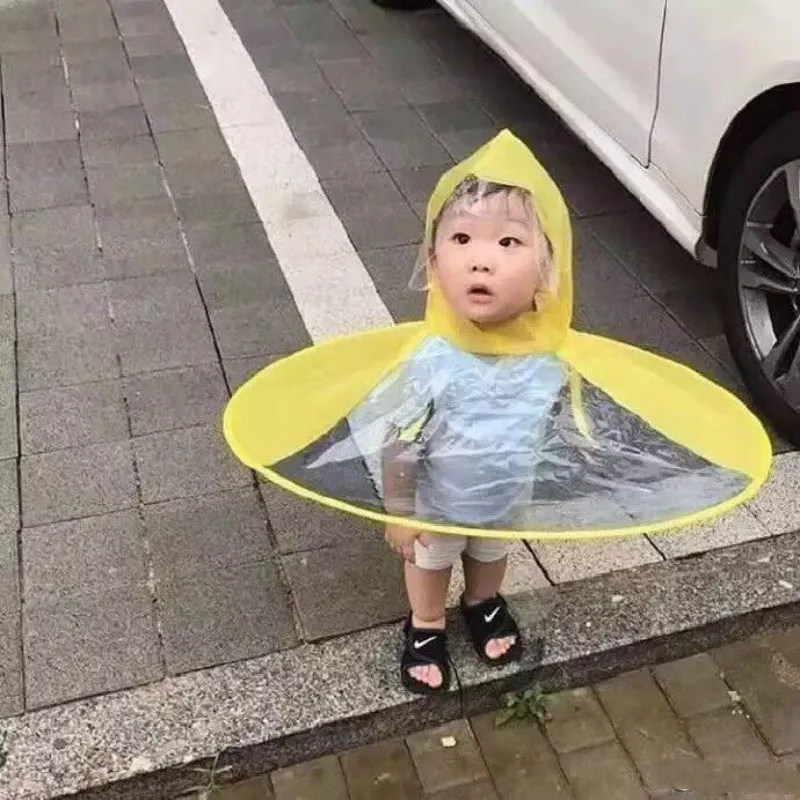 

Baby Raincoat Rain Hat Umbrella Cover Cloak Non Handle Rain Cape Creative Design Funny Baby Outdoor Play -15